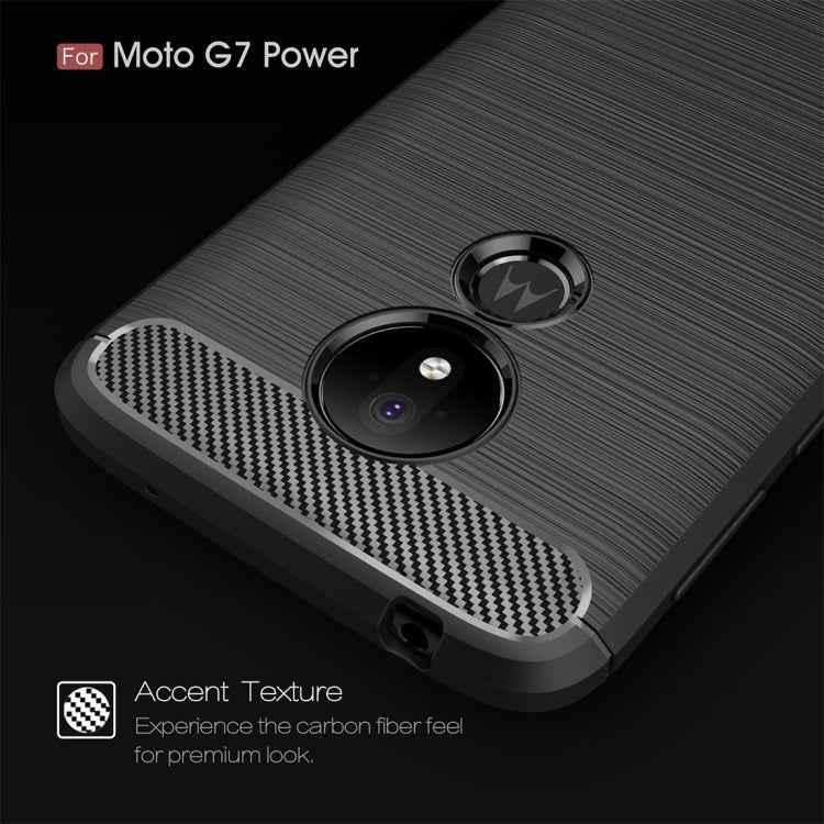 Brushed Texture Carbon Fiber TPU Case for Motorola Moto G7 Power US Version