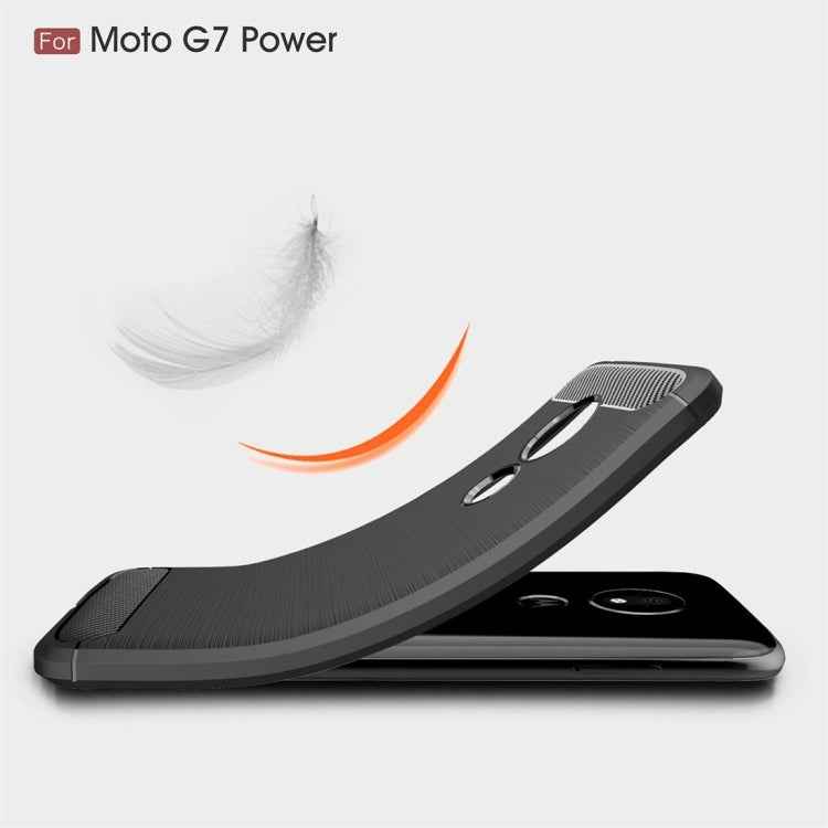 Brushed Texture Carbon Fiber TPU Case for Motorola Moto G7 Power US Version