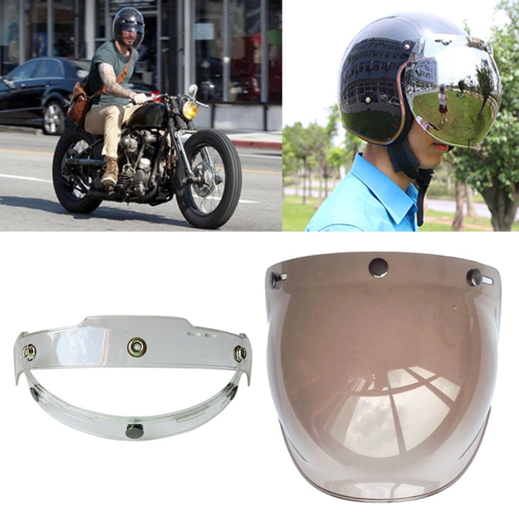Soman Motorcycle Bubble Visor Open Face Helmet Visor Helmet Windshield Shield with Transparent Frame