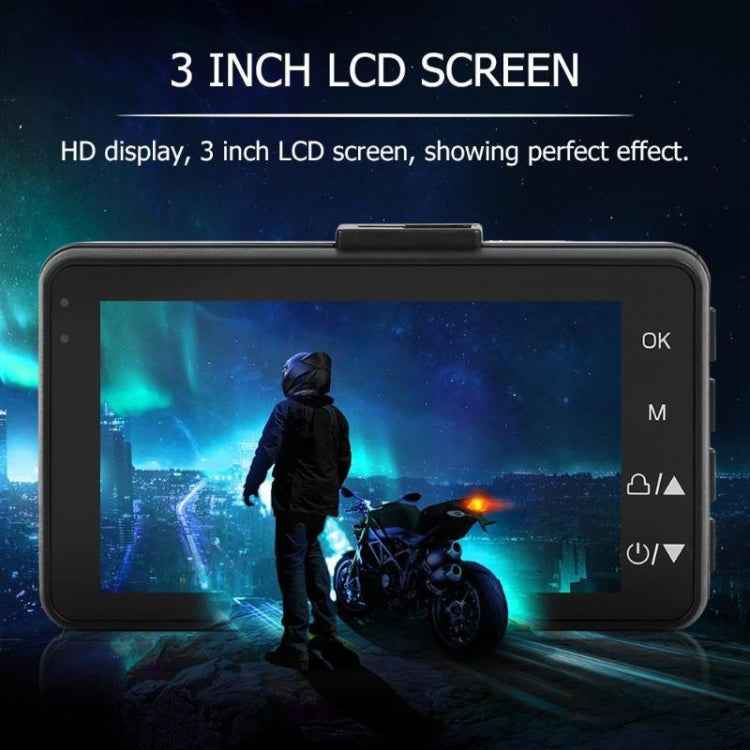 MT-80 3.0 inch 140 Degrees Wide Angle HD Video Motorcycle Dual  Camera DVR, Support TF Card (32GB Max)