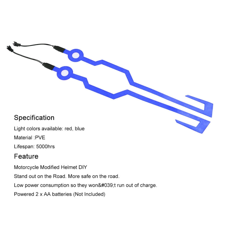 MB-MHL002 Motorcycle Modification Accessories Universal Pasteable Helmet Light Strip