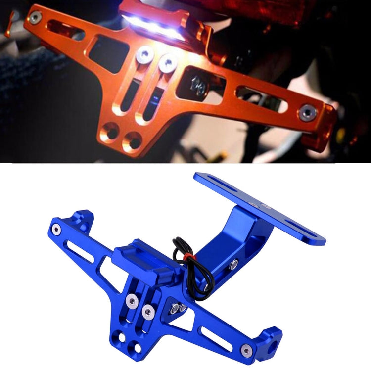 LPF013 Motorcycle Modification Accessories Universal Aircraft Shape Aluminum Alloy License Plate Bracket with LED Lights