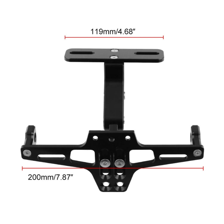 LPF013 Motorcycle Modification Accessories Universal Aircraft Shape Aluminum Alloy License Plate Bracket with LED Lights