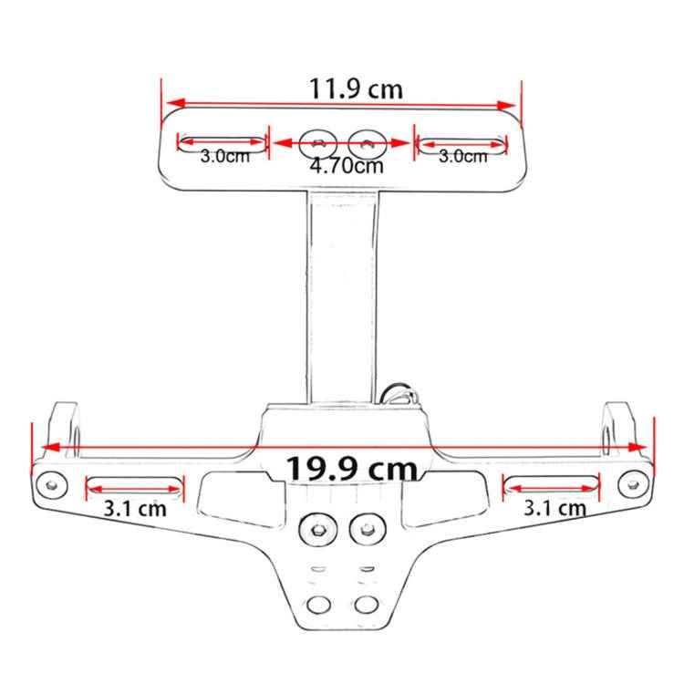 LPF013 Motorcycle Modification Accessories Universal Aircraft Shape Aluminum Alloy License Plate Bracket with LED Lights