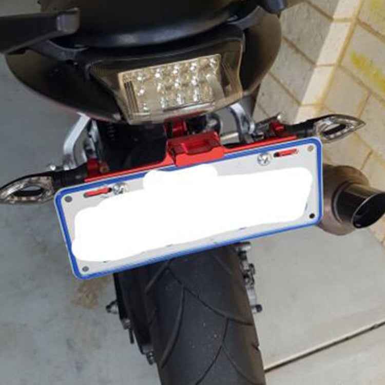 LPF013 Motorcycle Modification Accessories Universal Aircraft Shape Aluminum Alloy License Plate Bracket with LED Lights