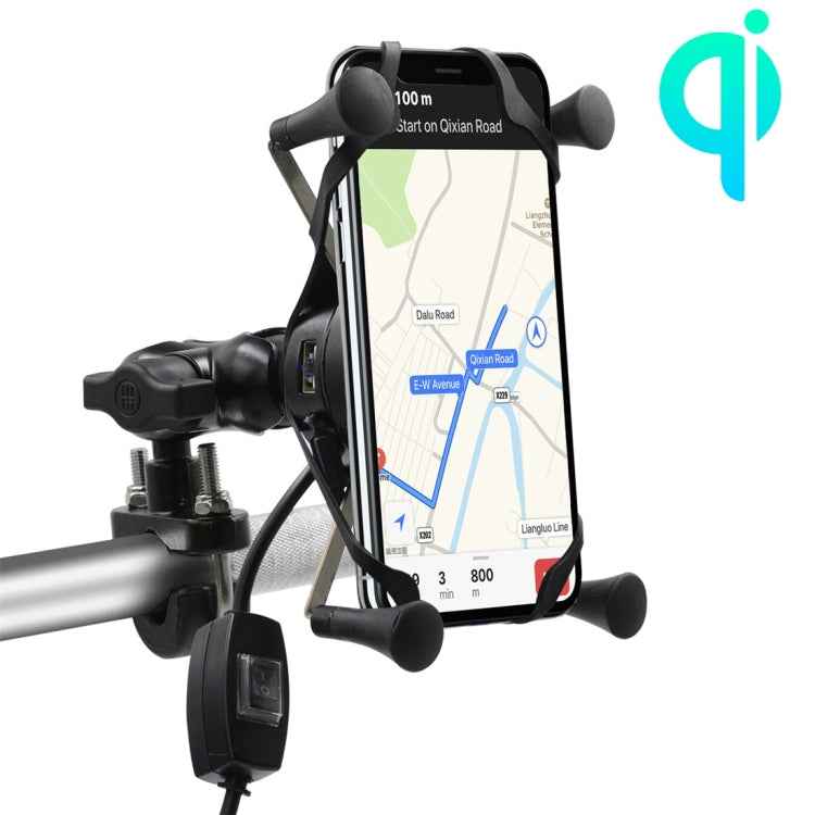 CS-878A1 Multi-function Motorcycle Wireless Wired Aluminum Alloy Mobile Phone Holder Charger