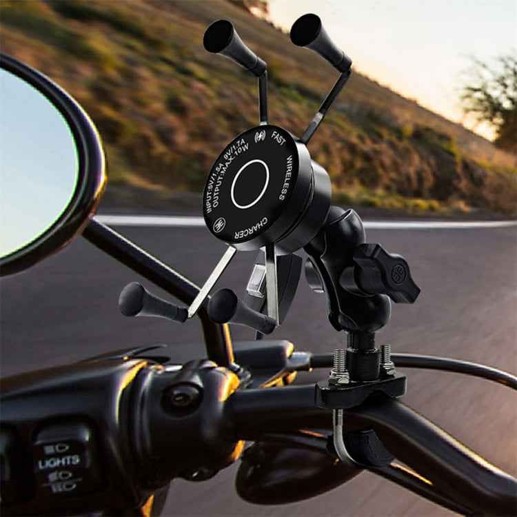 CS-878A1 Multi-function Motorcycle Wireless Wired Aluminum Alloy Mobile Phone Holder Charger