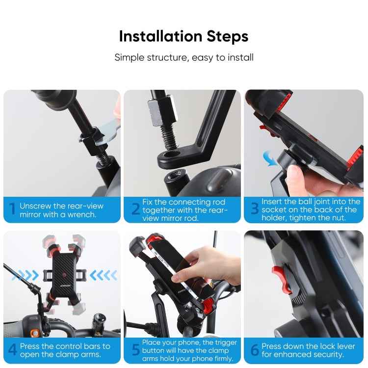 JOYROOM JR-ZS288 Motorcycle Mobile Phone Mount Holder