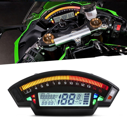 Speedpark Motorcycle LCD TFT Digital Speedometer 14000RPM 6 Gear Backlight Motorcycle Odometer for 1,2,4 Cylinders Meter, MLS062