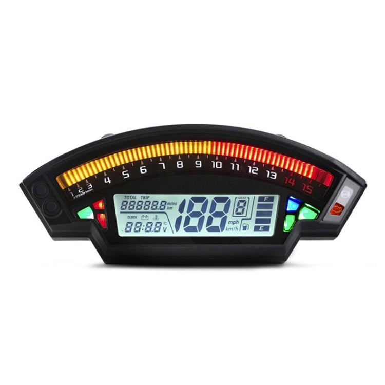 Speedpark Motorcycle LCD TFT Digital Speedometer 14000RPM 6 Gear Backlight Motorcycle Odometer for 1,2,4 Cylinders Meter, MLS062