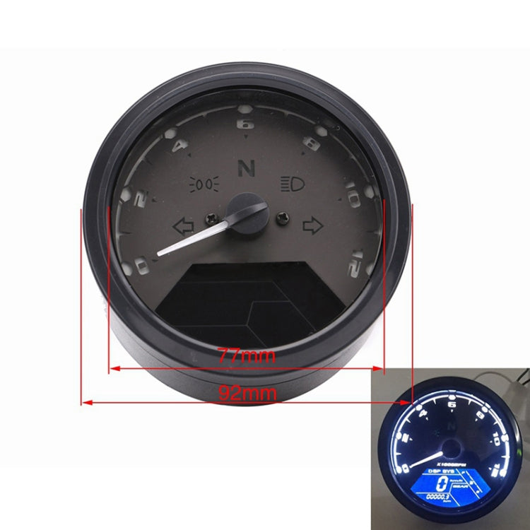 Universal Motorcycle Retro Modified Instrument Odometer LCD Instrument Assembly, Retro Instrument Odometer