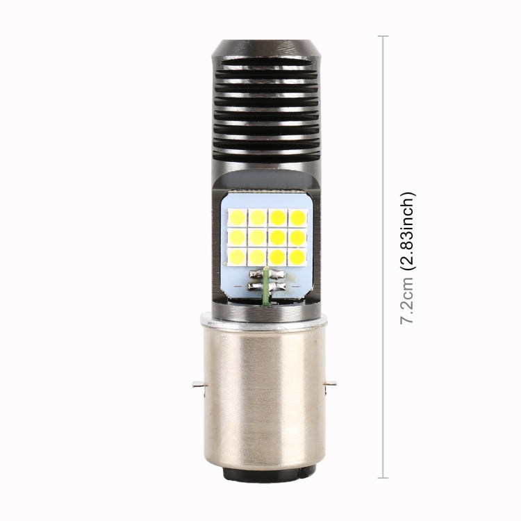 BA20D DC12V / 7.4W Motorcycle LED Headlight with 24LEDs SMD-3030 Lamp Beads, BA20D Style 2 (Yellow + White), BA20D Style 2 (White Light)