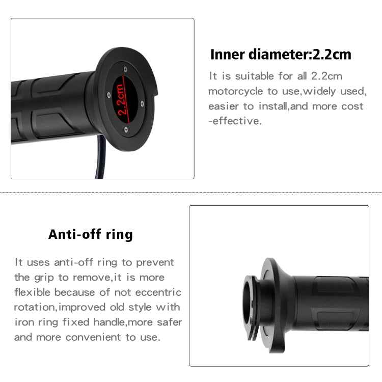 WUPP ZH-983C1 Motorcycle Modified Intelligent Electric Heating Hand Cover Heated Grip Handlebar with Three Gear Temperature Control