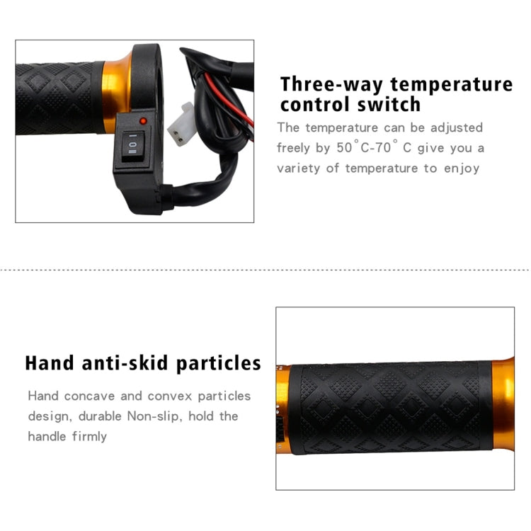 CS-764A1 12V Motorcycle Scooter Aluminum Alloy Electric Hand Grip Cover Heated Grip Handlebar