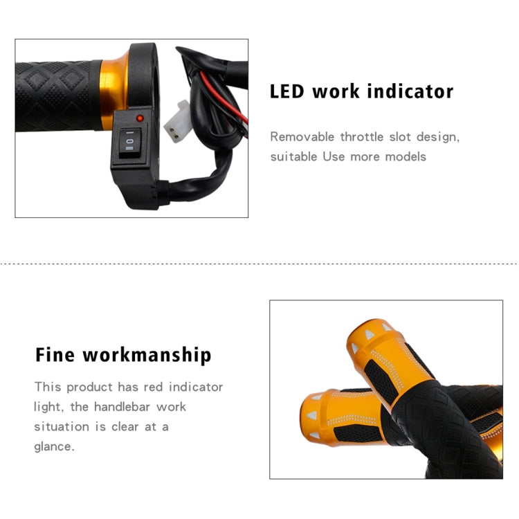 CS-764A1 12V Motorcycle Scooter Aluminum Alloy Electric Hand Grip Cover Heated Grip Handlebar