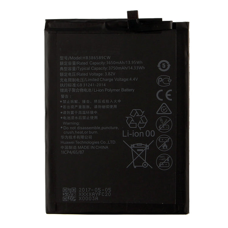 3650mAh Li-Polymer Battery HB386589ECW for Huawei P10 Plus / VKY-AL00, For P10 Plus