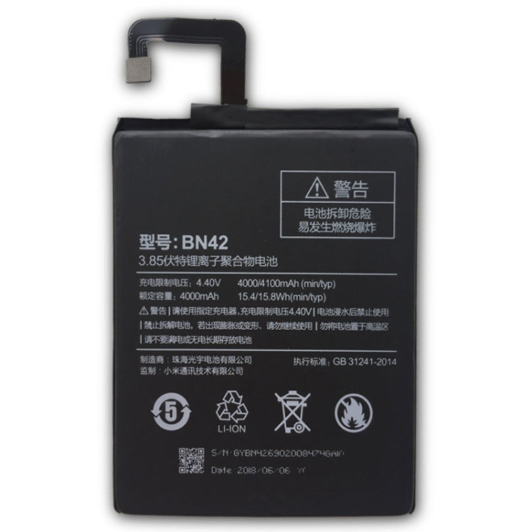 BN42 4000mAh for Xiaomi Redmi 4 Li-Polymer Battery, For Xiaomi Redmi 4