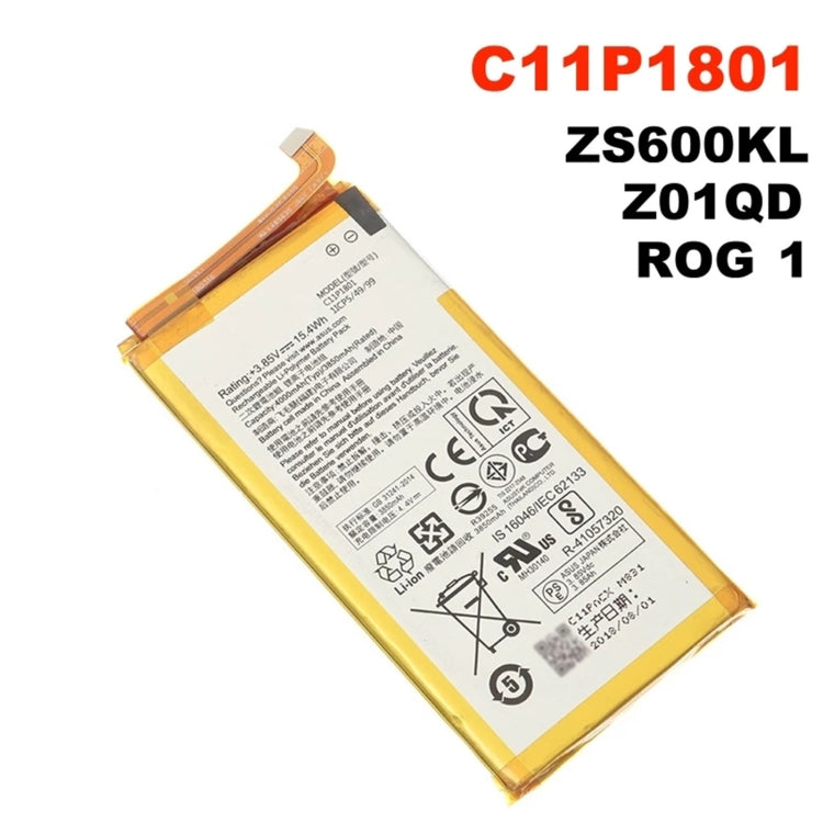 4000mAh C11P1801 Li-ion Battery for ASUS ROG Phone ZS600KL Z01QD, For ASUS ROG Phone ZS600KL