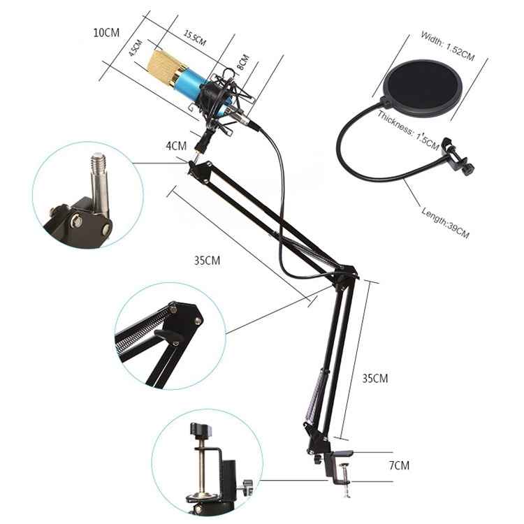 BM-800 Network K-Song Dedicated High-end Metal Shock Mount Microphone Set