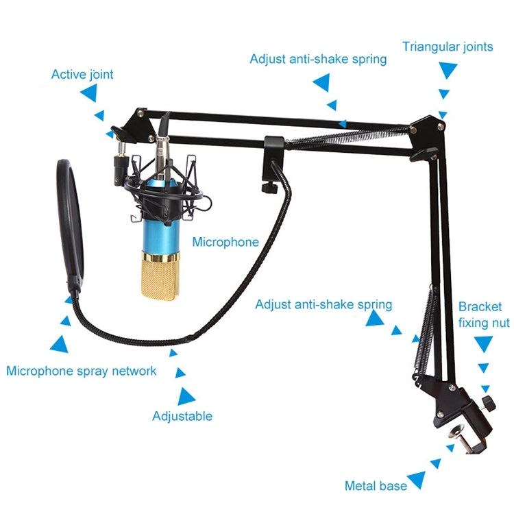 BM-800 Network K-Song Dedicated High-end Metal Shock Mount Microphone Set, BM800 Kit Blue, BM800 Kit Black, BM800 Kit Pink