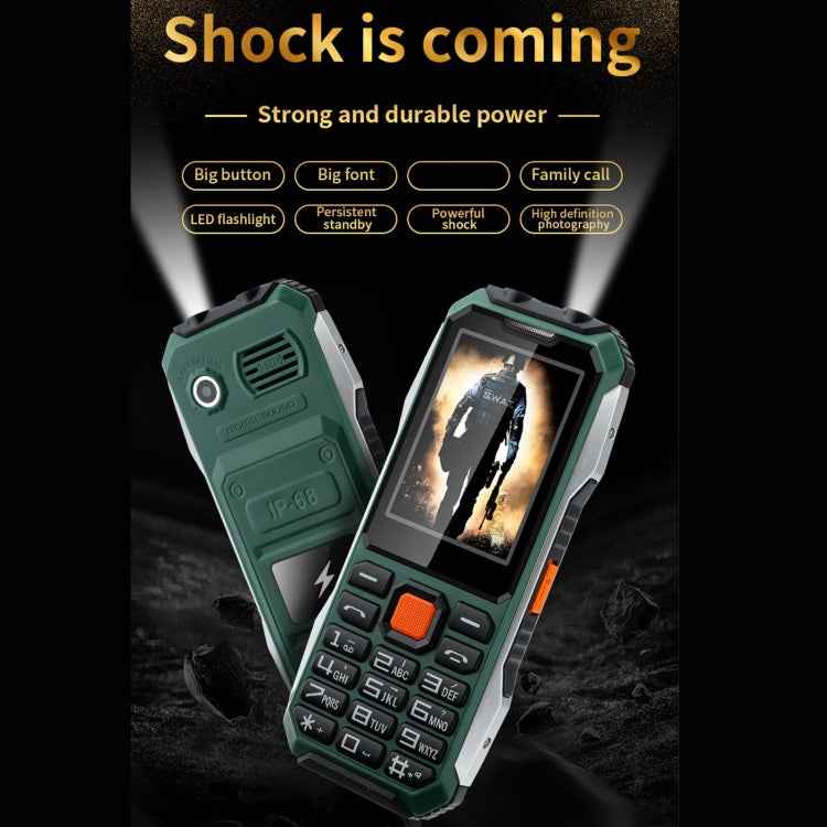 Waterproof Shockproof Dustproof, 6800mAh Battery, 2.4 inch, 21 Keys, LED Flashlight, FM, SOS, Dual SIM, Network: 4G