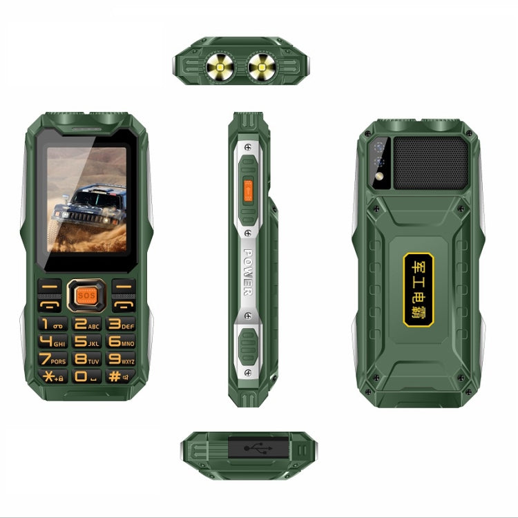 Waterproof Shockproof Dustproof, 16800mAh Battery, 2.4 inch, 21 Keys, Bluetooth, LED Flashlight, FM, SOS, Dual SIM, Network: 2G, Q8 2G