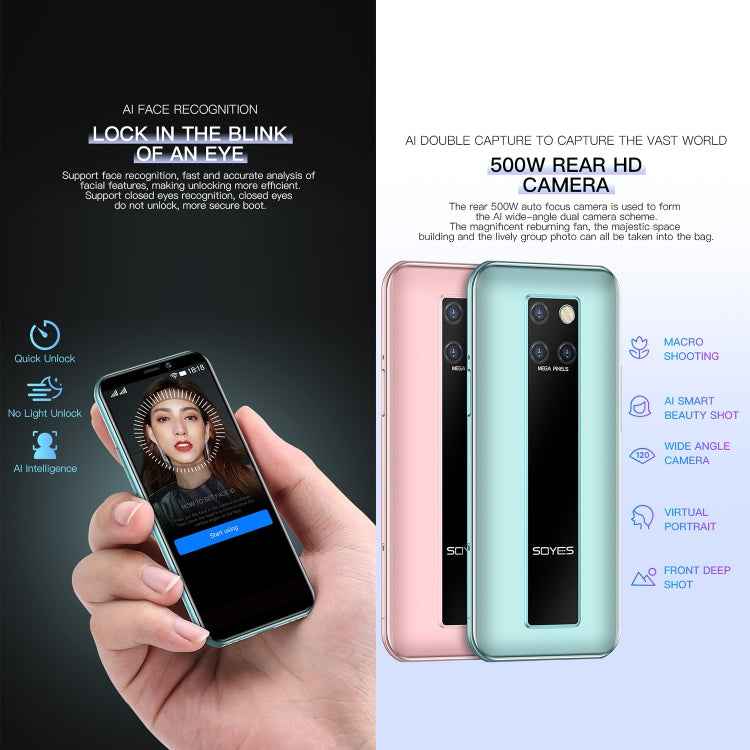 Face Identification, 3.46 inch Android 9.0 MTK6739CW Quad Core up to 1.28GHz, Dual SIM, Bluetooth, WiFi, GPS, Network: 4G