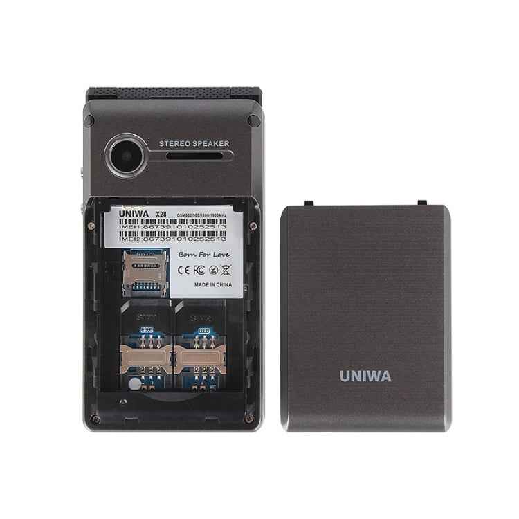 2.8 inch + 1.77 inch, MT6261D, Support Bluetooth, FM, SOS, GSM, Dual SIM
