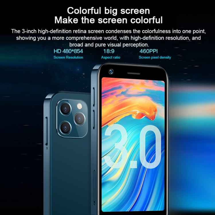 SOYES XS12, 3GB+32GB, 3.0 inch Android 9.0 MTK6737M Quad Core up to 1.1GHz, Bluetooth, WiFi, FM, Network: 4G, Dual SIM