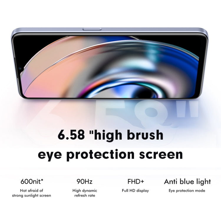 Dual Back Cameras, Side Fingerprint Identification, 5000mAh Battery, 6.58 inch Realme UI 3.0 / Android 12 MediaTek Dimensity 810 Octa Core up to 2.4GHz, Network: 5G, Support Google Play