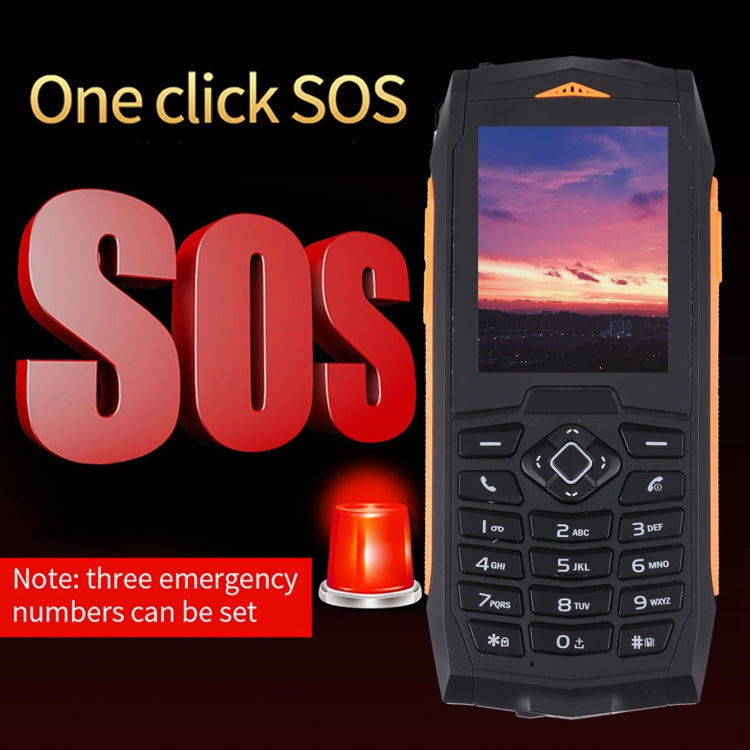 IP68 Waterproof Dustproof Shockproof, 2.4 inch, MTK6261D, 2000mAh Battery, SOS, FM, Dual SIM