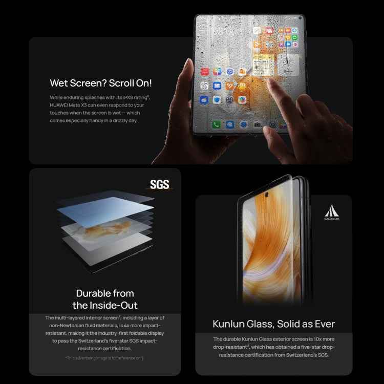 Triple Cameras, Face ID & Side Fingerprint Identification, 5060mAh Battery, 7.85 inch + 6.4 inch Screen, HarmonyOS 3.1 Snapdragon 8+ 4G Octa Core up to 3.2GHz, Network: 4G, OTG, NFC, Not Support Google Play