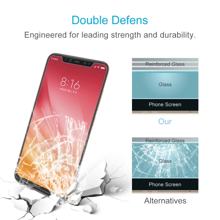 100 PCS 0.26mm 9H 2.5D Explosion-proof Tempered Glass Film for Xiaomi Mi 8 Pro