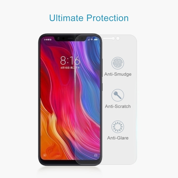 50 PCS 0.26mm 9H 2.5D Tempered Glass Film for Xiaomi Mi 8