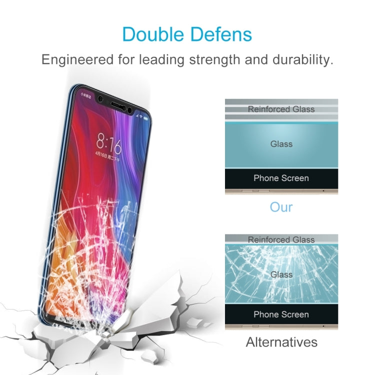 50 PCS 0.26mm 9H 2.5D Tempered Glass Film for Xiaomi Mi 8