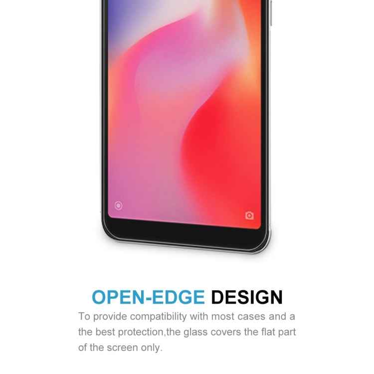 50 PCS 0.26mm 9H 2.5D Tempered Glass Film for Xiaomi Redmi 6A, No Retail Package
