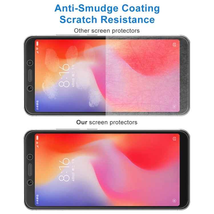 50 PCS 0.26mm 9H 2.5D Tempered Glass Film for Xiaomi Redmi 6A, No Retail Package