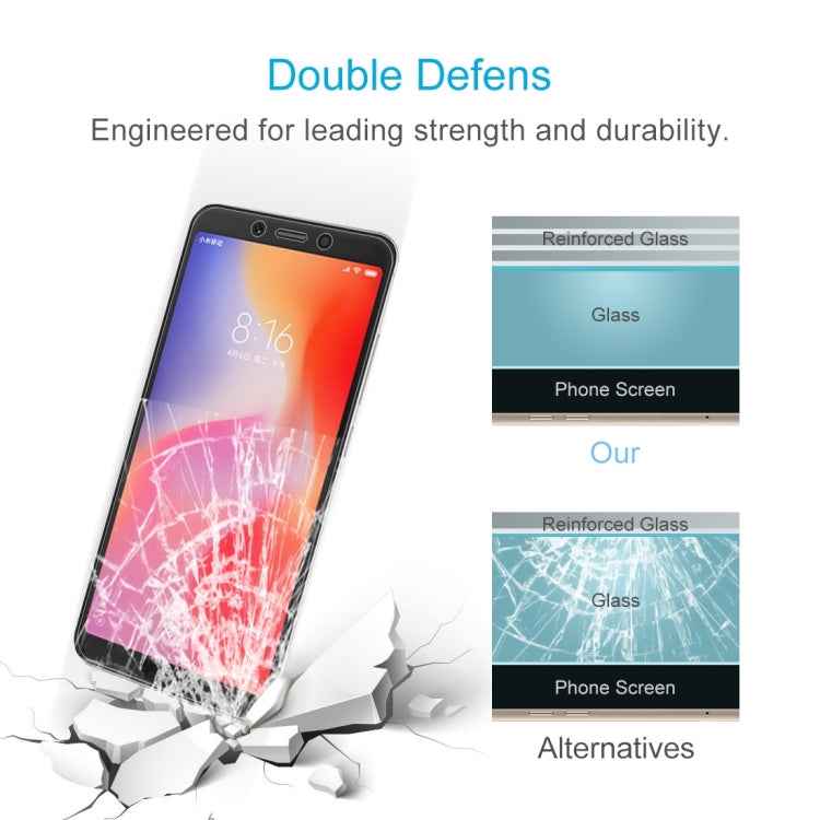100 PCS 0.26mm 9H 2.5D Tempered Glass Film for Xiaomi Redmi 6A