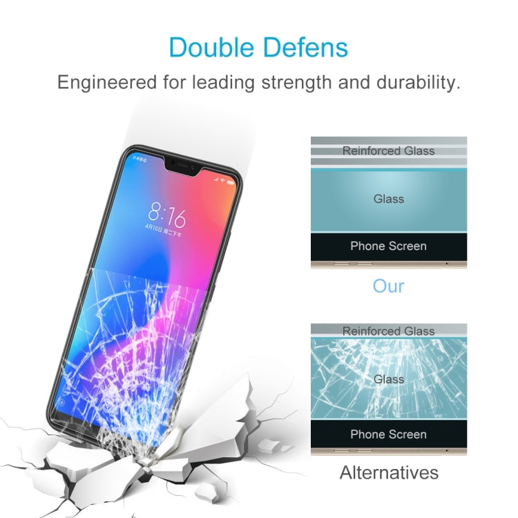 100 PCS 0.26mm 9H Surface Hardness 2.5D Curved Edge Tempered Glass Film for Xiaomi Redmi Note 6