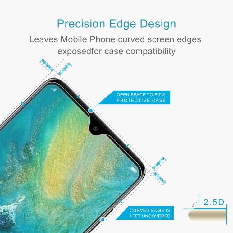 100 PCS 0.26mm 9H Surface Hardness 2.5D Curved Edge Tempered Glass Film for Huawei Mate 20