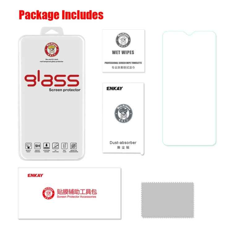 ENKAY Hat-prince 0.26mm 9H  2.5D Curved Edge Tempered Glass Film for OnePlus 6T & 7
