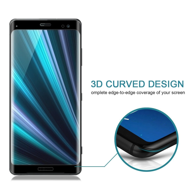 0.3mm 9H Surface Hardness 3D Curved Edge Full Screen Tempered Glass Film for Sony Xperia XZ3, For Sony Xperia XZ3 (0.3mm)(1 PC), For Xperia XZ3(1 PC)