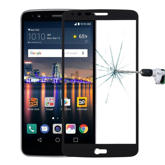 For LG Stylus 3 0.26mm 9H Surface Hardness Explosion-proof Colorized Silk-screen Tempered Glass Full Screen Film