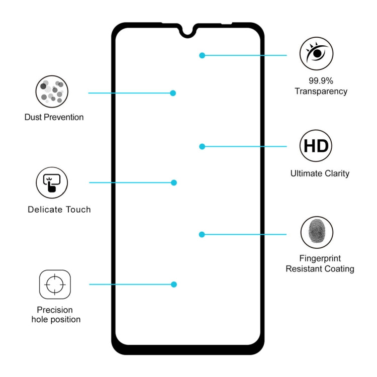 ENKAY Hat-prince Full Glue 0.26mm 9H 2.5D Tempered Glass Film for Xiaomi Redmi Note 7