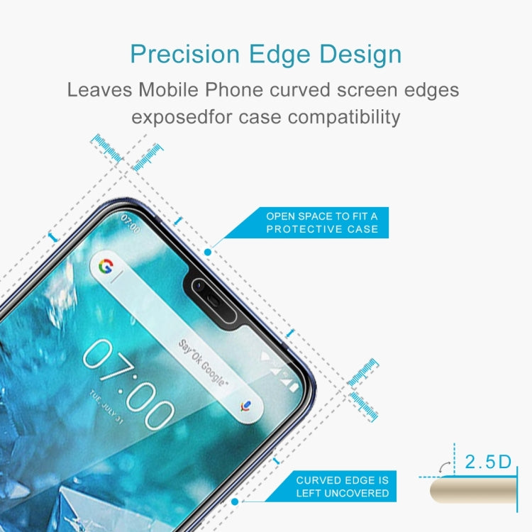 0.26mm 9H 2.5D Transparent Tempered Glass Film for Nokia 7.1, For Nokia 7.1 (1 PC)