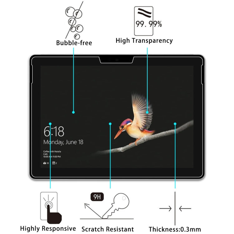 2 PCS For Microsoft Surface Go 2 9H 2.5D Explosion-proof Tempered Glass Film, For Microsoft Surface Go 2 (2 PCS)
