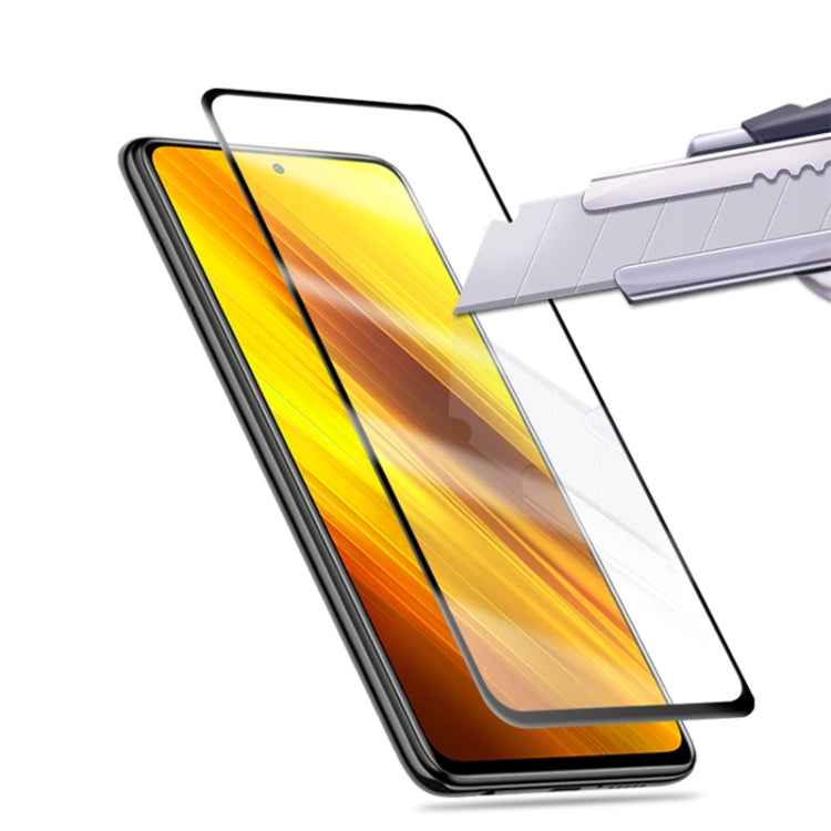 mocolo 0.33mm 9H 2.5D Full Glue Silk Print Tempered Glass Film for Xiaomi POCO X3 NFC, Support Fingerprint Unlock