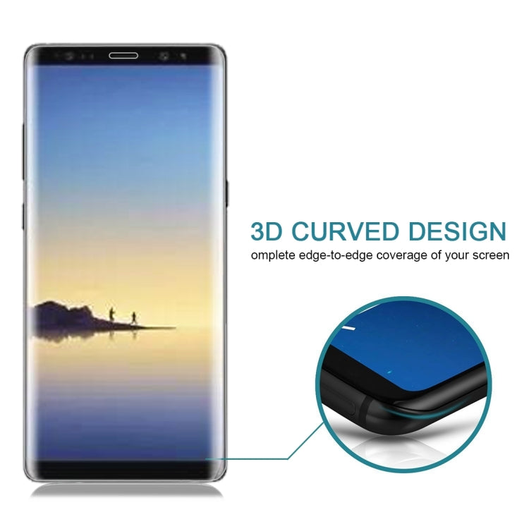 For Galaxy Note 8 0.3mm 9H Surface Hardness 3D Curved Silk-screen Full Screen Tempered Glass Screen Protector, For Galaxy Note 8