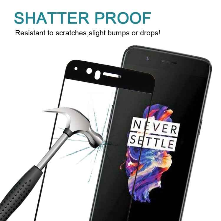 For OnePlus 5 0.3mm 9H Surface Hardness 3D Curved Silk-screen Full Screen Tempered Glass Screen Protector