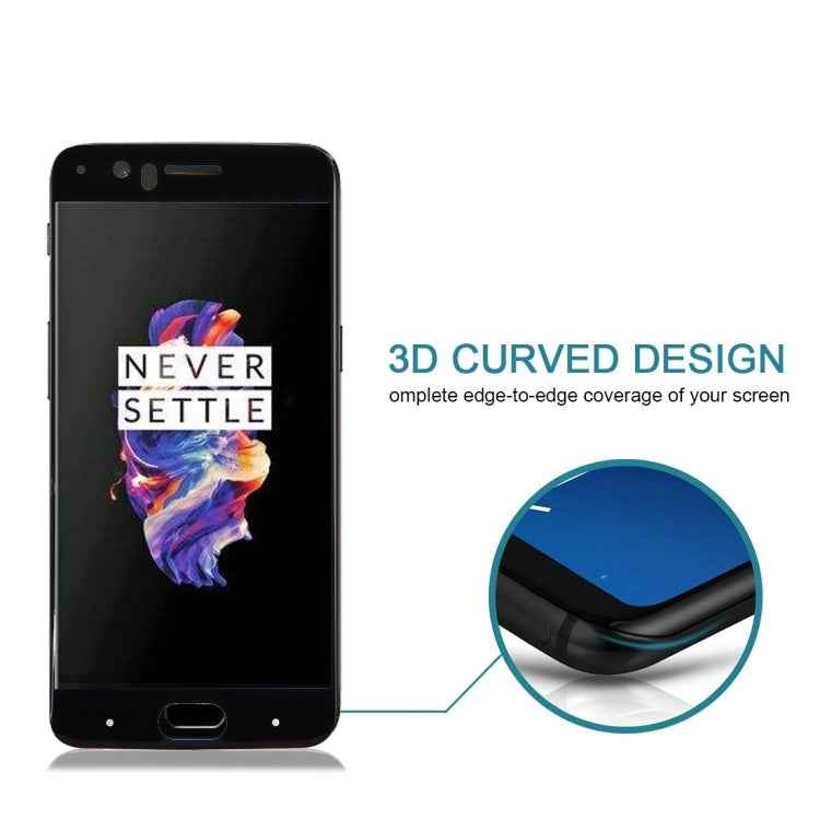 For OnePlus 5 0.3mm 9H Surface Hardness 3D Curved Silk-screen Full Screen Tempered Glass Screen Protector
